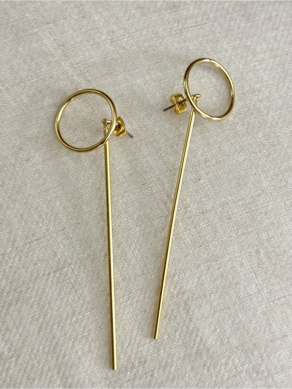 Gold Drop Circle Threader Earrings - Uncommon James
